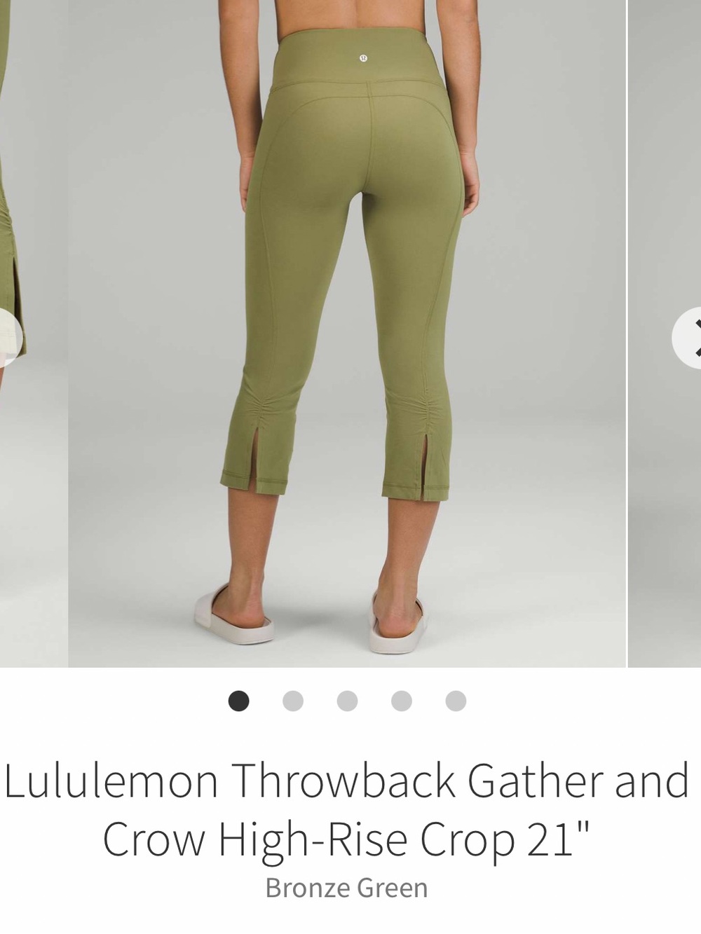 Lululemon Throwback Gather and
Crow High-Rise Crop 21" Bronze Green. Size 6. NWT